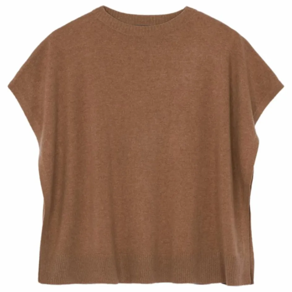 Outlet Bompard Poncho Col Bateau Cachemire | Caramel