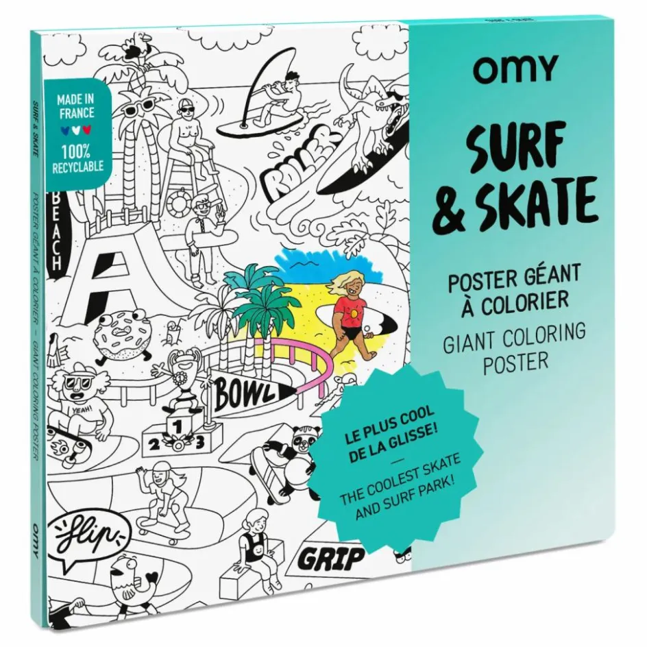 Omy Loisirs Créatifs*Poster à colorier - Surf & skate