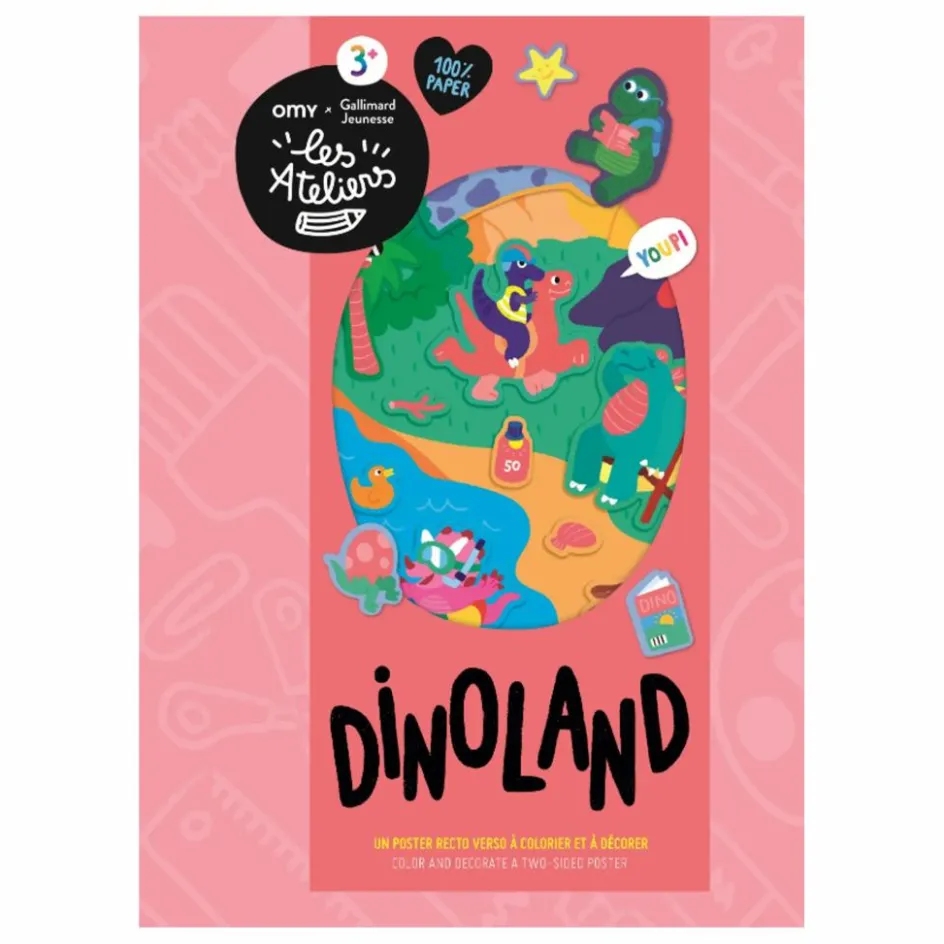 Omy x Gallimard Jeunesse Loisirs Créatifs*Poster à colorier Dinoland