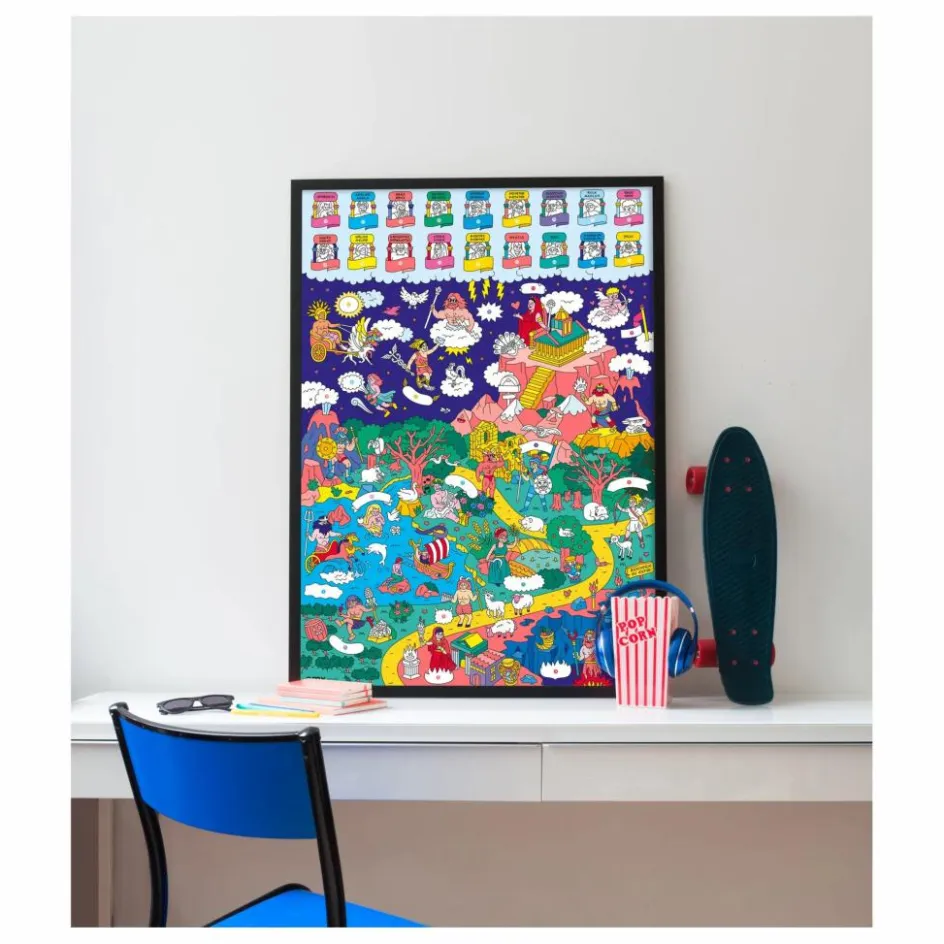 Clearance Omy Poster avec stickers Mythology Multicolore
