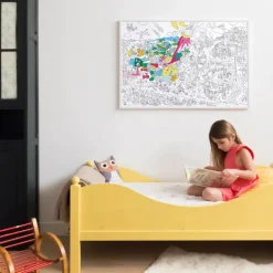 Omy Poster géant à colorier Dinos Blanc