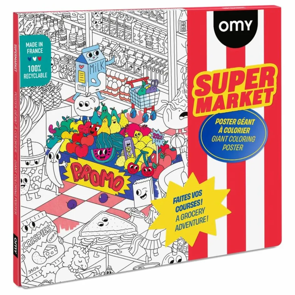 Omy Poster Géant Super Marché Multicolore