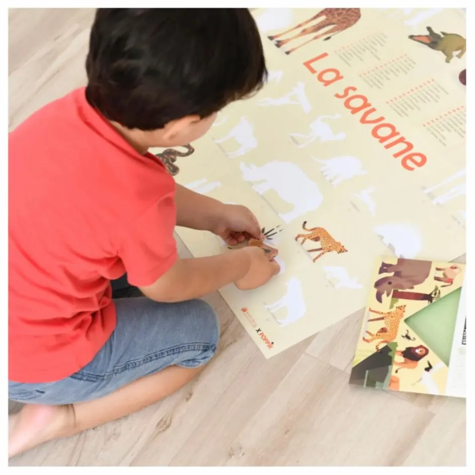 Best Poppik Poster sticker Savane Multicolore