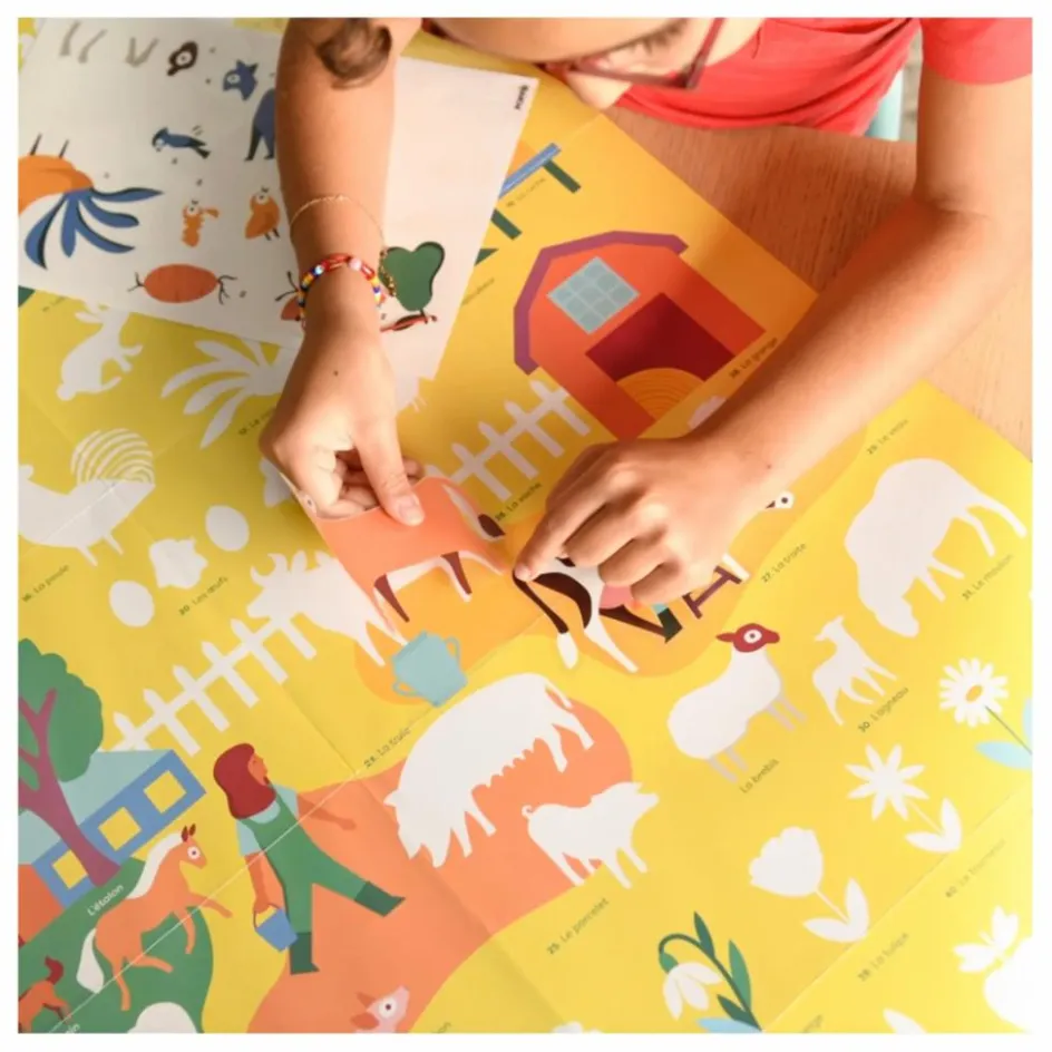 Poppik Poster stickers La ferme| Loisirs Créatifs
