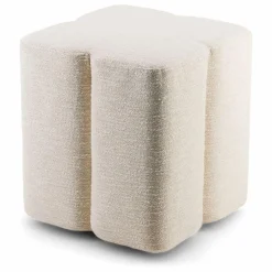 Sale The Socialite Family Pouf Fiori en tissu tramé | Crème