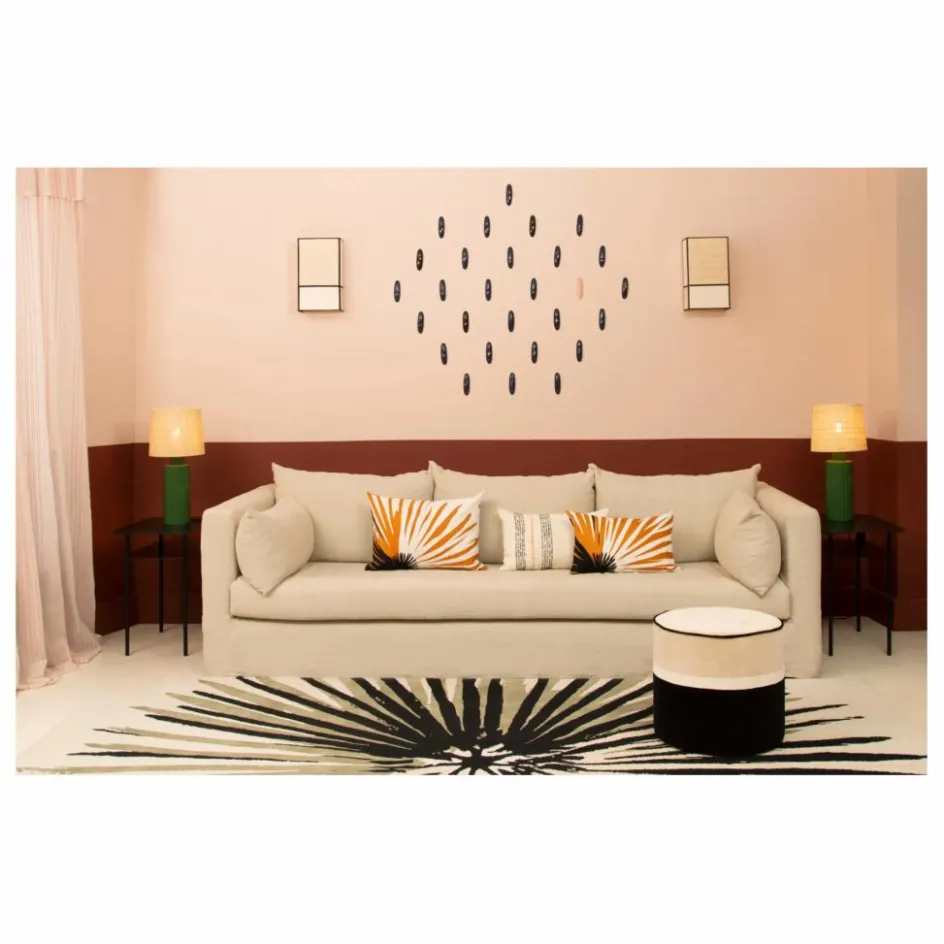 Discount Maison Sarah Lavoine Pouf Léo en velours | Beige
