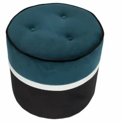New Maison Sarah Lavoine Pouf Léo en velours | Bleu Sarah