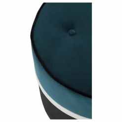 New Maison Sarah Lavoine Pouf Léo en velours | Bleu Sarah
