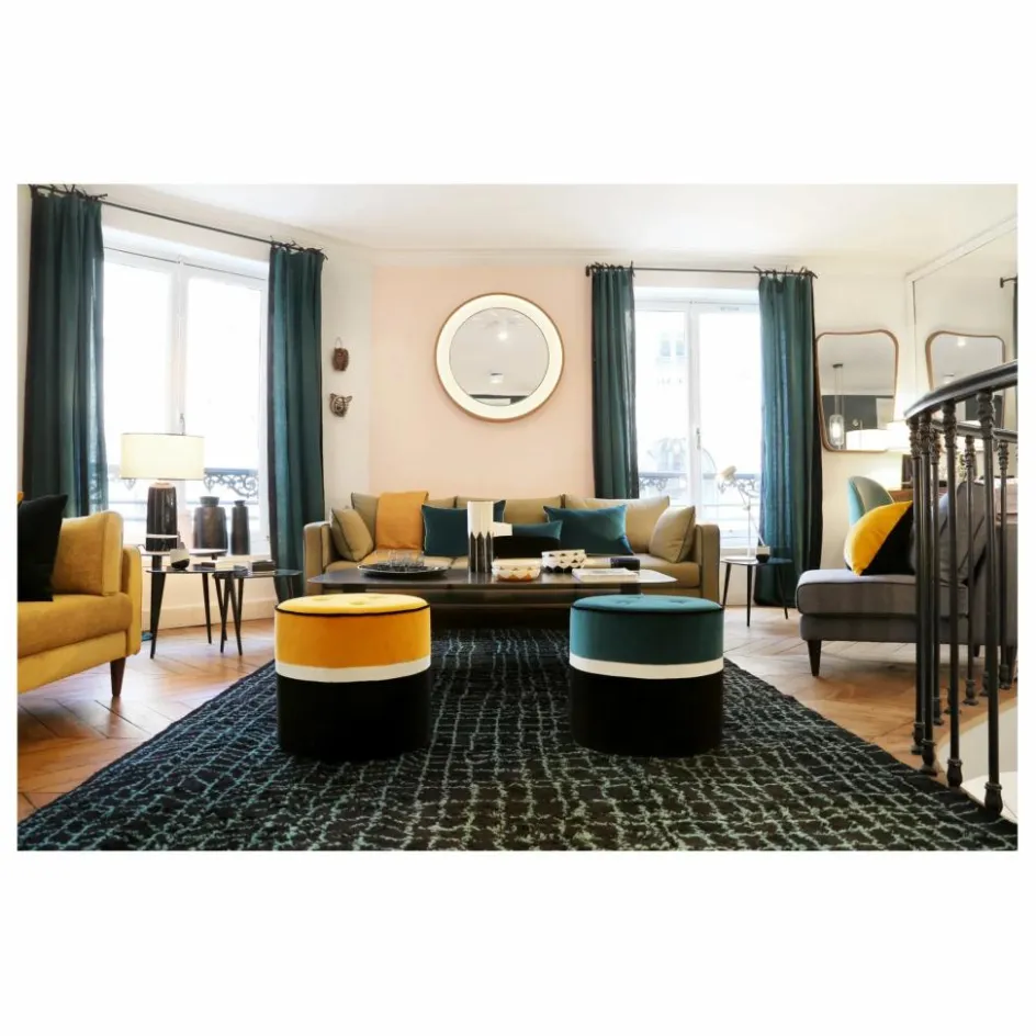 Discount Pouf Léo en velours | Poufs, Matelas De Sol