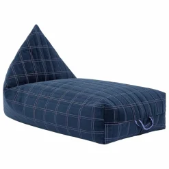 Outlet Nobodinoz Pouf long Oasis en eco-velours | Bleu marine