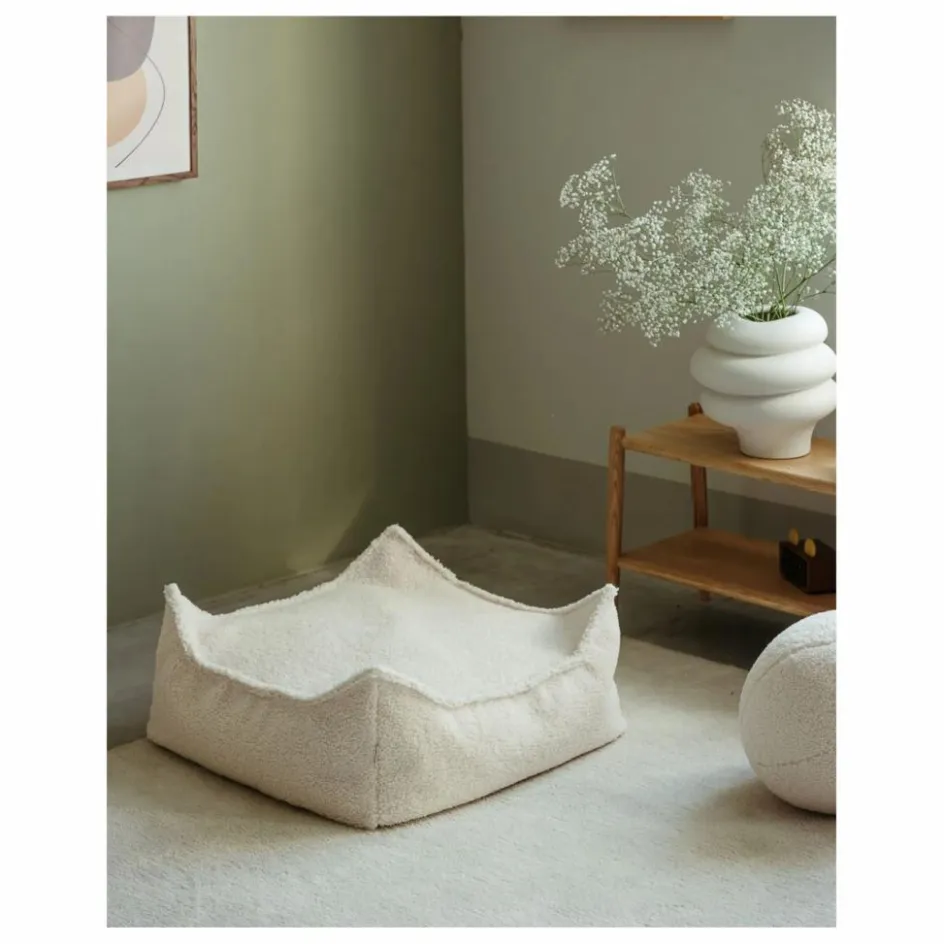 Wigiwama Pouf ottoman en teddy ||Enfant Matelas De Sol, Poufs Enfant