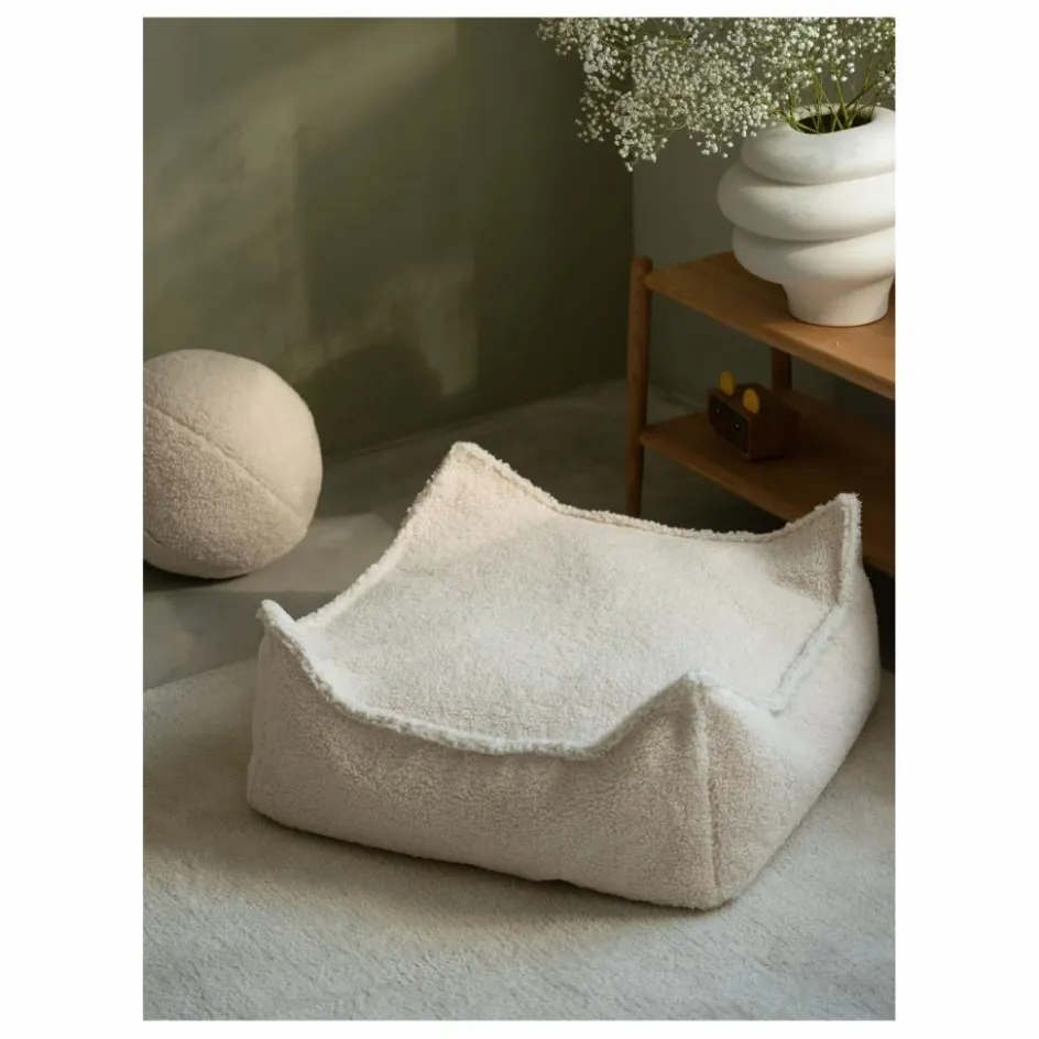 Wigiwama Pouf ottoman en teddy ||Enfant Matelas De Sol, Poufs Enfant