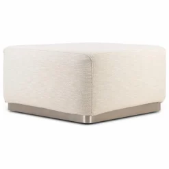 Hot The Socialite Family Pouf Rotondo en tissu tramé | Crème