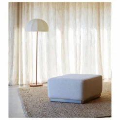 Hot The Socialite Family Pouf Rotondo en tissu tramé | Crème