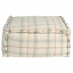 Lorena Canals Pouf Tartan | Bleu Glacier