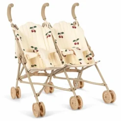 Clearance Konges Sløjd Poussette pour poupées jumelles Cerise | Ecru