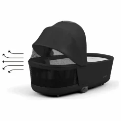 Clearance Cybex Poussette évolutive Priam châssis chrome | Noir