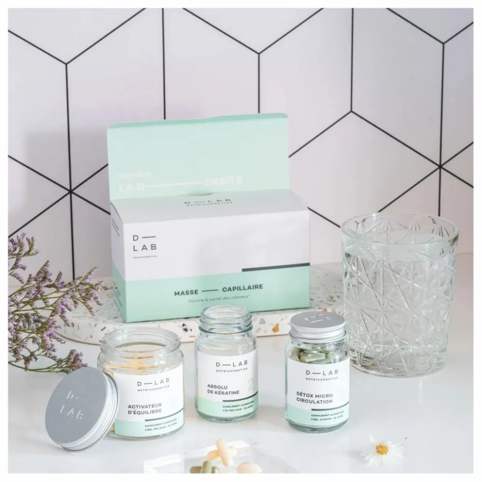 Femme D-LAB NUTRICOSMETICS Soins Des Cheveux|Compléments Alimentaires*Programme Masse-Capillaire - 1 mois