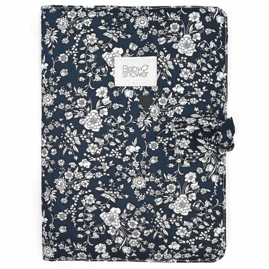 Best Babyshower Protège carnet de santé Liberty | Bleu nuit