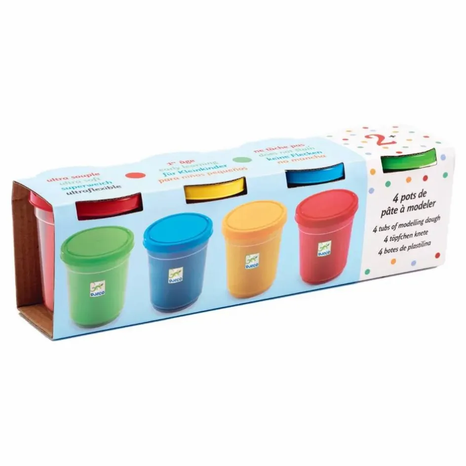 Djeco Pâte à modeler - Set de 4| Loisirs Créatifs