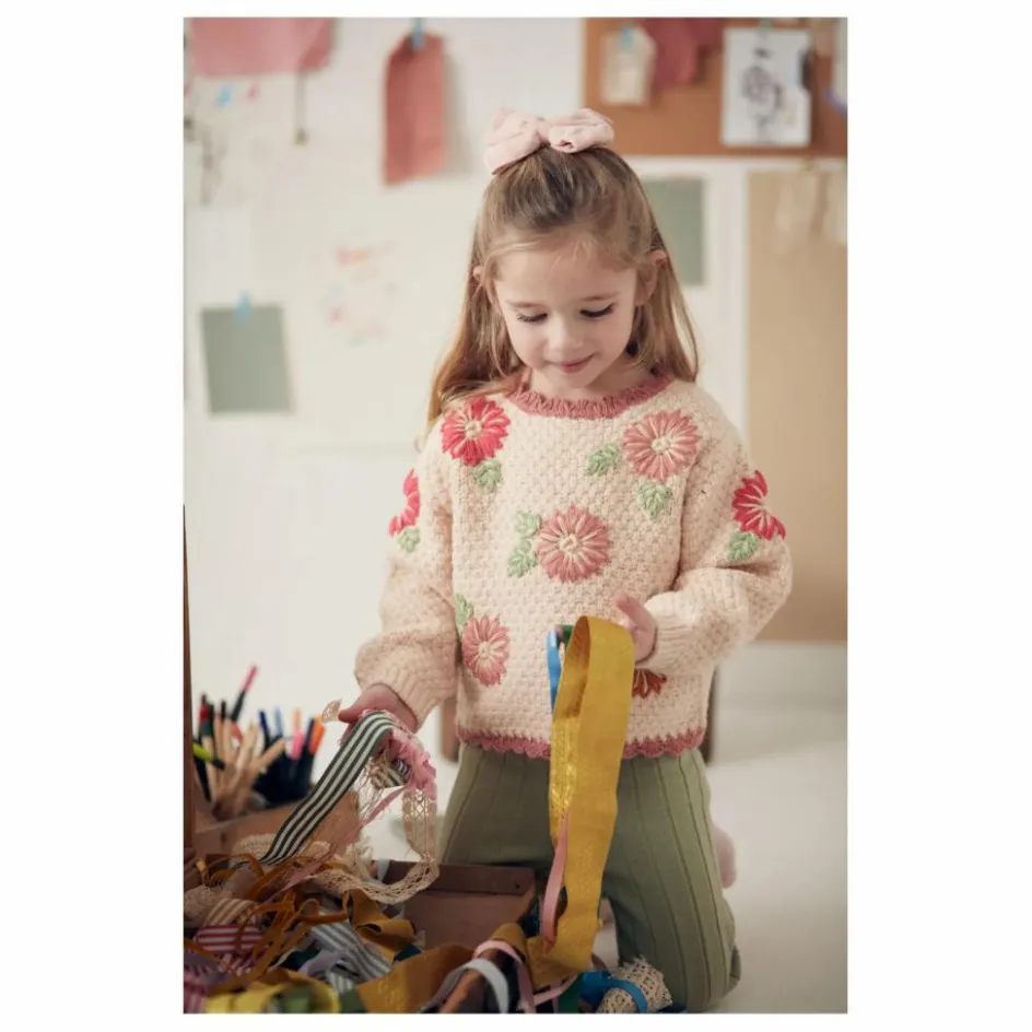 Louise Misha Pull Acia Fleurs Brodées Bébé || Pulls, Gilets