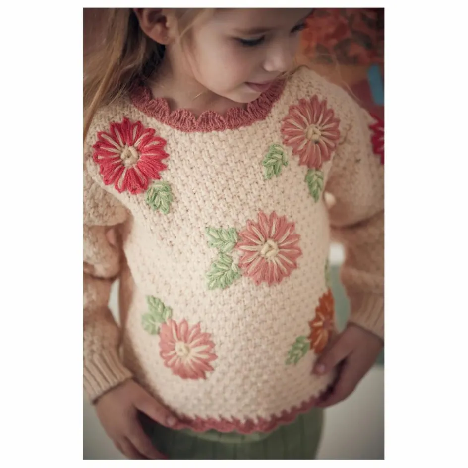 Louise Misha Pull Acia Fleurs Brodées Bébé || Pulls, Gilets