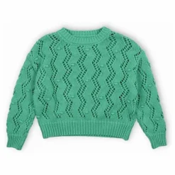 the new society Pull Ajouré Sifnos Coton Bio | Bleu turquoise