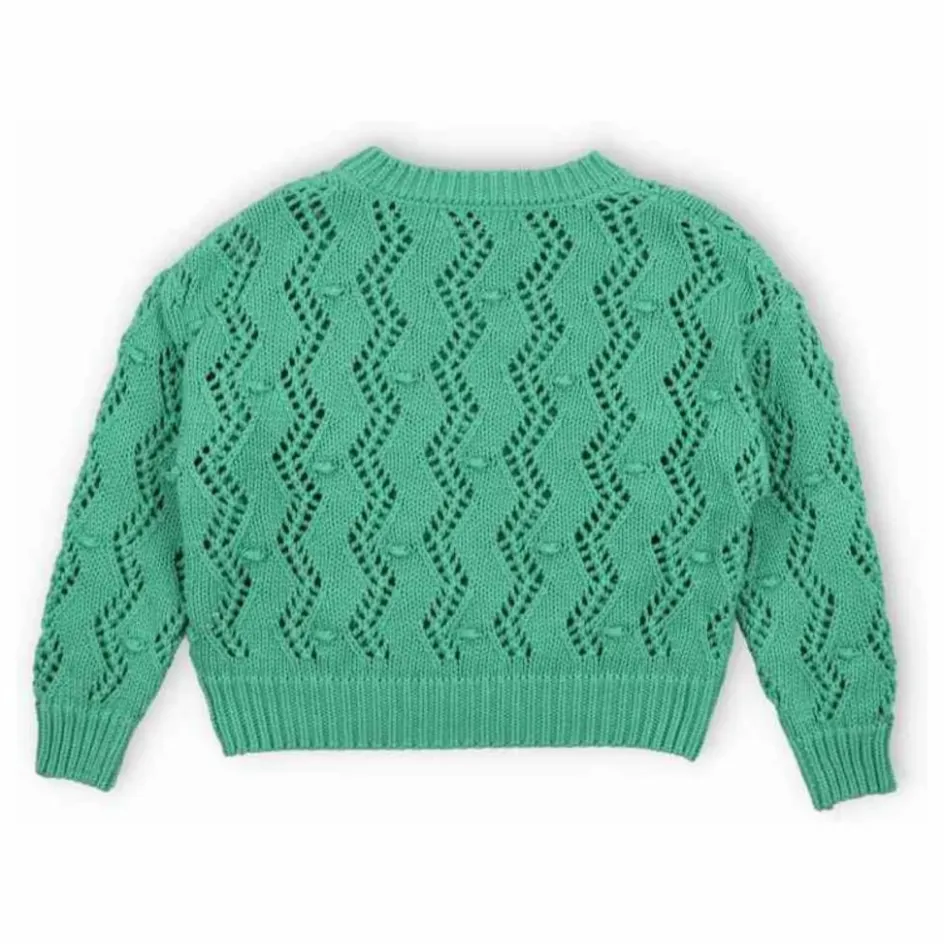 the new society Pull Ajouré Sifnos Coton Bio | Bleu turquoise