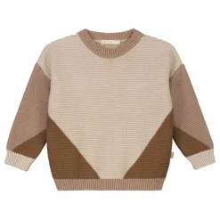 Outlet Yuki Pull Chunky Coton Bio Color Block | Marron