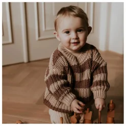 Yuki Pull Chunky Coton Bio Rayé ||Enfant Pulls, Gilets|Pulls, Gilets