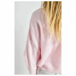 Clearance American Vintage Pull Col Bateau Damsville Laine | Rose chiné