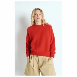 Sale American Vintage Pull Col Bateau Vitow Alpaga et Laine | Rouge