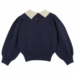 Hot Emile et Ida Pull Col Pierrot | Bleu marine