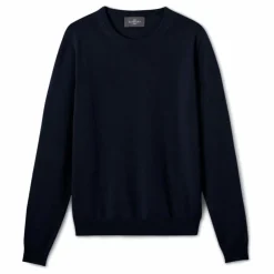 New Bompard Pull Col Rond Classique Cachemire | Bleu marine