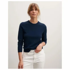 New Bompard Pull Col Rond Classique Cachemire | Bleu marine
