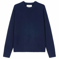 Outlet Bompard Pull Col Rond Côtes Cachemire | Bleu marine