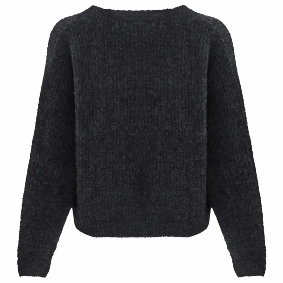 Online American Vintage Pull Col Rond East Alpaga | Gris anthracite chiné
