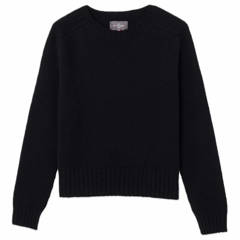 New Bompard Pull Col Rond Manches Marteau Cachemire | Noir