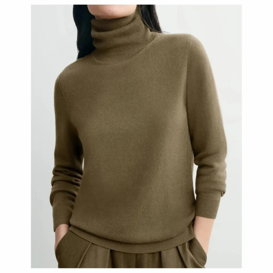 Discount Bompard Pull Col Roulé Classique Cachemire | Beige