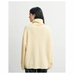 Bompard Pull Col Roulé Oversize Côtes Cachemire | Jaune pâle