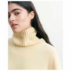 Bompard Pull Col Roulé Oversize Côtes Cachemire | Jaune pâle