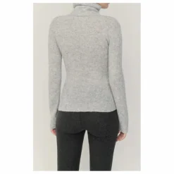 Sale American Vintage Pull Col Roulé Razpark Laine | Gris clair