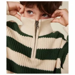 Enfant Petit Bateau Pulls, Gilets|Pulls, Gilets*Pull Col Zippé Rayé |
