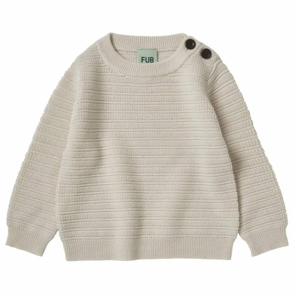 FUB Pull Crew Maille Fine Laine Mérinos | Ecru