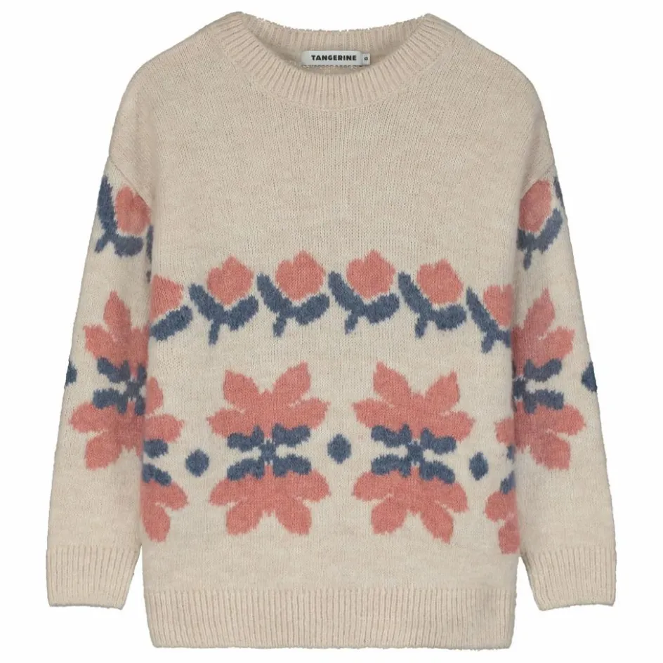 Tangerine Pull Fleuri ||Enfant Pulls, Gilets