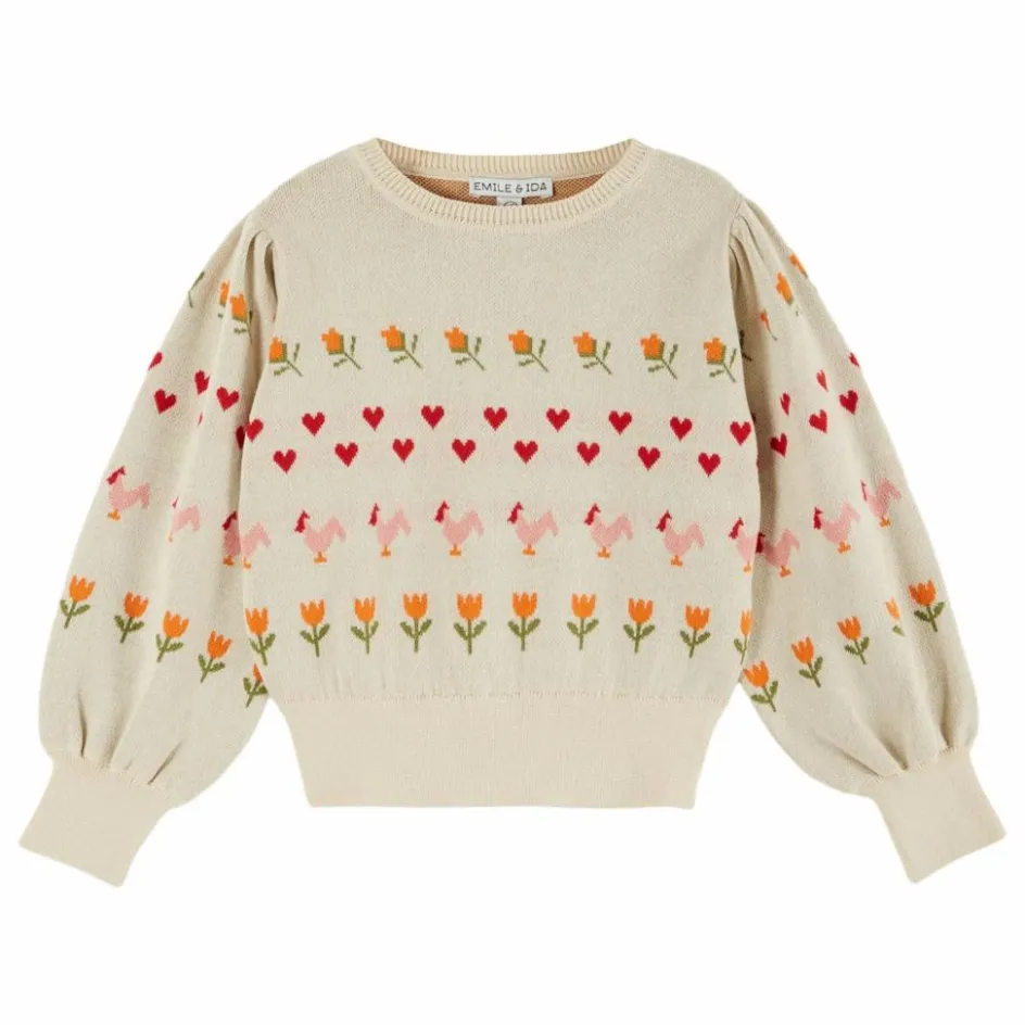 Emile et Ida Pull Fleurs Coton Bio ||Enfant Pulls, Gilets