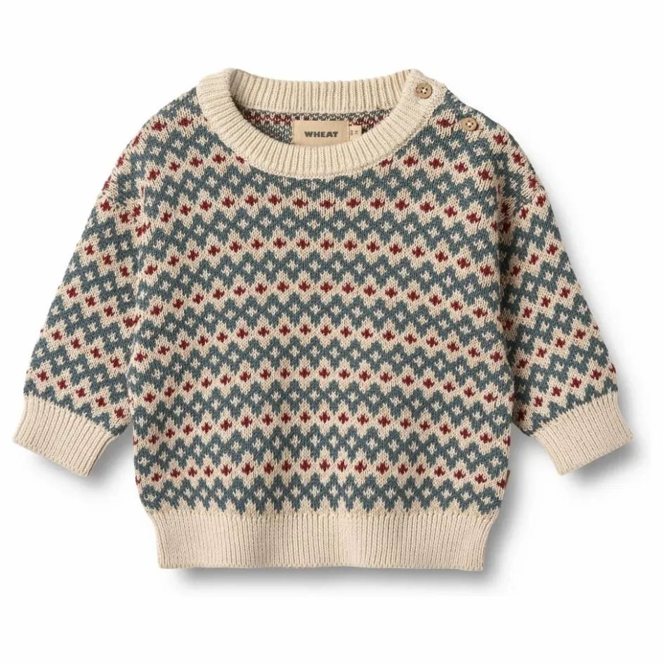 Wheat Pull Harlow Jacquard Coton Bio || Pulls, Gilets|Pulls, Gilets