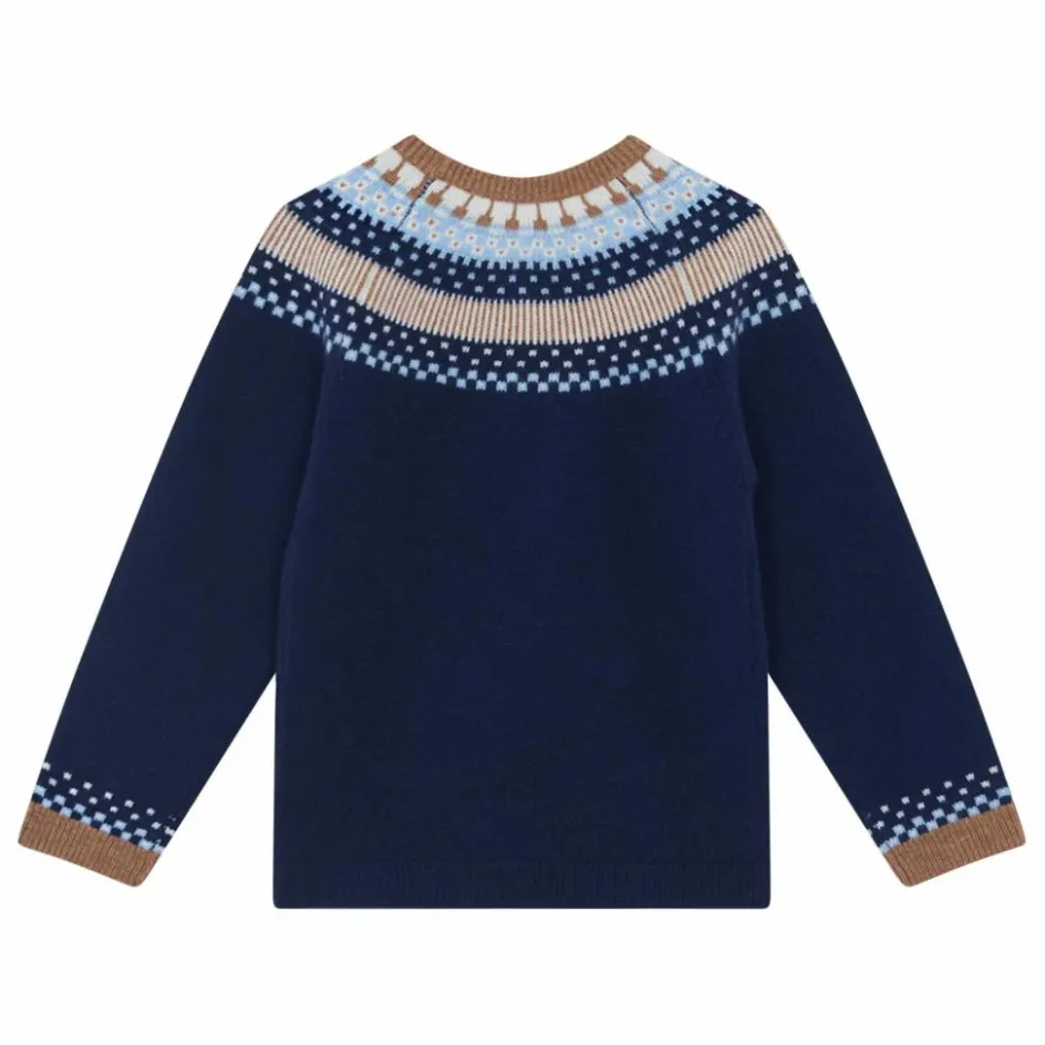 Hot Tartine et Chocolat Pull Jacquard Laine | Bleu marine