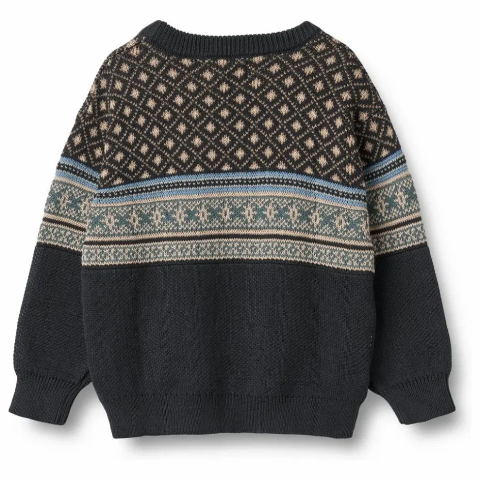 Sale Wheat Pull Julius Jacquard Coton Bio | Bleu marine