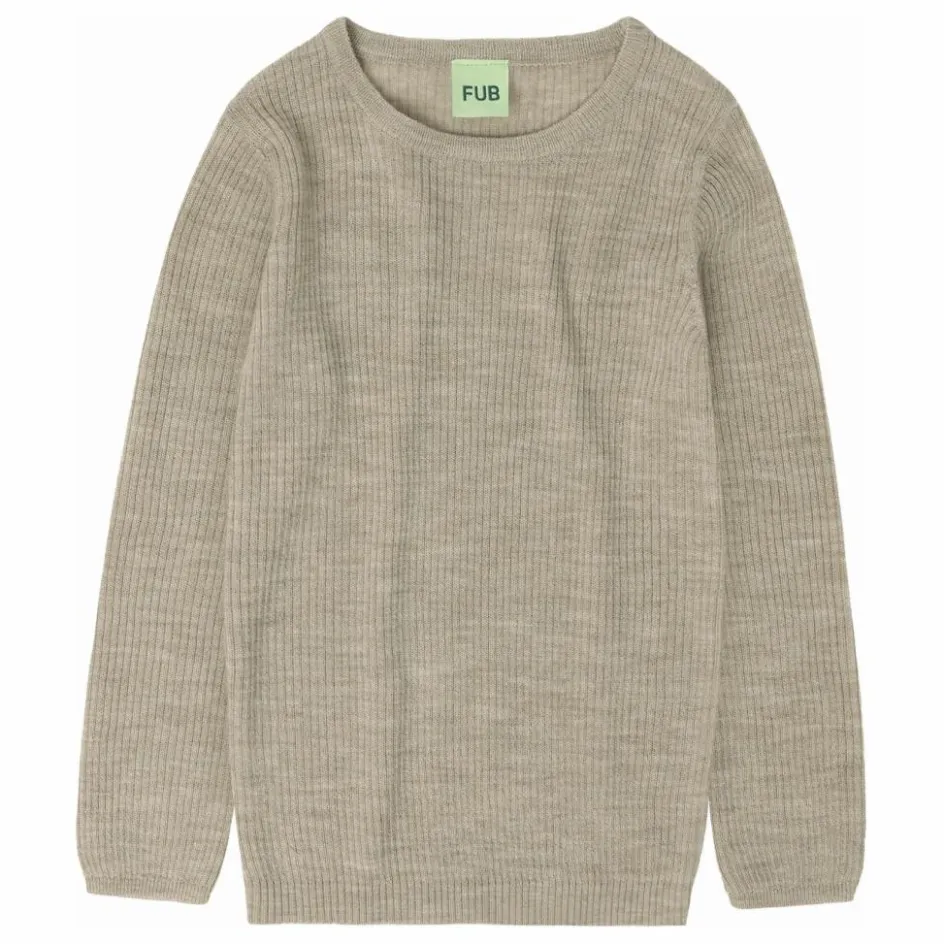 Best FUB Pull Maille Fine Laine de Mérinos | Beige chiné